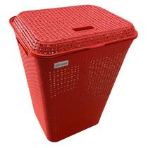 Cesto de Roupas Sujas Grande 72L com Tampa Organizador para Lavanderia Banheiro Família
