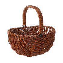 Cesto de Vime Marooma Pequeno com Alça de Rattan 25x26 cm