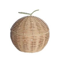Cesto De Vime Redondo Com Tampa Maça 22x23x22 Cesto De Vime Redondo Com Tampa Maça 22x23x22