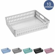 Cesto Decorativo Caixa Organizadora Grande - Kit Com 10 Organizador Cozinha Casa