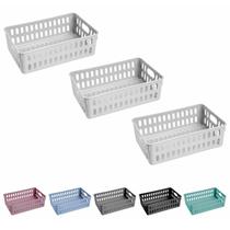 Cesto Decorativo Caixa Organizadora Pequena - Kit Com 3 Organizador Cozinha Casa