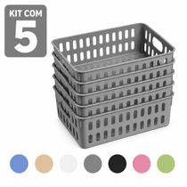 Cesto Decorativo Caixa Organizadora Pequena - Kit Com 5 Organizador Cozinha Casa