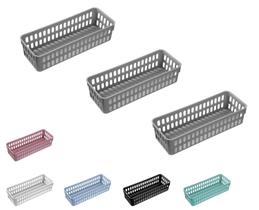Cesto Decorativo Caixa Organizadora Slim G Cozinha Kit Com 3