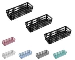 Cesto Decorativo Caixa Organizadora Slim G Cozinha Kit Com 3