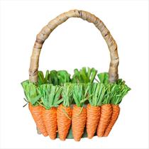 Cesto Decorativo Cenoura Laranja Fibra Natural Páscoa 14cm Cesto Decorativo Cenoura Laranja Fibra Natural Páscoa 14cm
