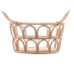 Cesto decorativo de rattan com alça nature 37x30x18,5cm