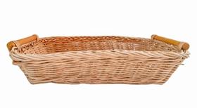 Cesto decorativo de seagrass com pegador de madeira