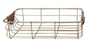 Cesto decorativo em metal dourado com alcas g Cesto decorativo em metal dourado com alcas g