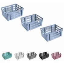 Cesto Decorativo Empilhavel Organizador Cozinha Casa Kit C/3 Cesto Decorativo Empilhavel Organizador Cozinha Casa Kit C/3