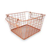 Cesto Decorativo Organizador Alça 23cm Rose Gold Farmhouse