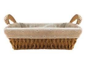 Cesto Decorativo Organizador Mesa Sala Fibra Natural Com Forro Em Algodão Natural Multiuso Suporte