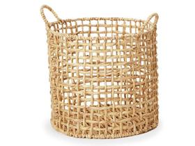 Cesto decorativo palha em fibra natural extra grande c/ alça Cesto decorativo palha em fibra natural extra grande c/ alça