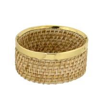 Cesto Decorativo Rattan Com Dourado P - E. I.