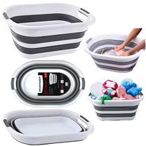 Cesto Dobrável Balde Retrátil Silicone Flexível Powermaid 26 Litros Multiuso