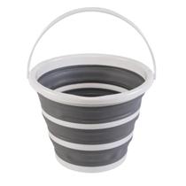 Cesto Dobrável de Silicon Multiuso 10 Litros Powermaid Branco Com Cinza