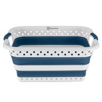 Cesto Dobrável para Roupas Branco e Azul - Electrolux Cesto Dobrável para Roupas Branco e Azul - Electrolux