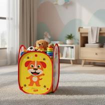 Cesto Dobrável Roupa Suja Infantil Brinquedos Organizador Cesto Dobrável Roupa Suja Infantil Brinquedos Organizador