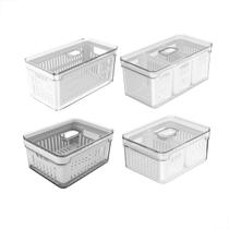 Cesto Duplo Organizador Geladeira 2,2L - 15x20x9,5cm