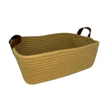 Cesto em Corda Algodao com alça e material sintético 33 cm Organizaçao Decorativo - Art House