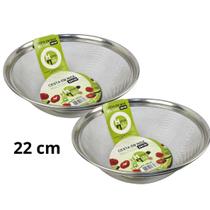 Cesto em Inox Frutas Alimentos Multiuso 22 cm Kit 2 Unid