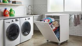 Cesto em Mdf para Roupas Branco Aramado Basculante Roupeiro