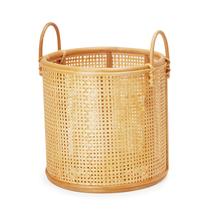 CESTO EM RATTAN NATURAL COM TRELIÇA 50cm