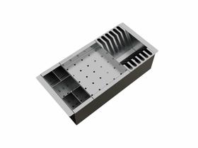 Cesto Escorredor Inox 3 Módulos Para Cuba Calha Úmida 42cm Cesto Escorredor Inox 3 Módulos Para Cuba Calha Úmida 42cm