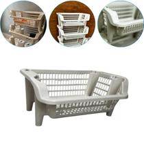 Cesto Expositor Organizador Empilhável 16 Litros Branco