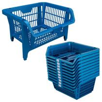 Cesto Expositor Prático de Plástico Suporta Até 8 KG Cada - Kit 10 Unidades PRESTO
