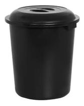 Cesto fechado Preto com Tampa 27 Litros - Plasnew