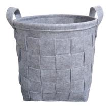 Cesto Feltro Tramado Cinza 30x30x29 Yoi Cesto Feltro Tramado Cinza 30x30x29 Yoi
