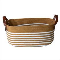 Cesto Fibra Natural Algodão Mocca Com Alça 41 X 25 X 19 CM
