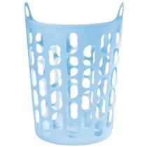Cesto Flexível Azul Infantil Telado Com Alça Detalhe Vazado Cesto Flexível Azul Infantil Telado Com Alça Detalhe Vazado