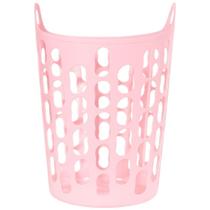 Cesto Flexível Rosa Infantil Telado Com Alça Detalhe Vazado Cesto Flexível Rosa Infantil Telado Com Alça Detalhe Vazado