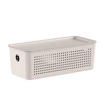 Cesto Flow com Tampa 27x12x10cm Bege CFW105BGF - Ou