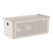 Cesto Flow com Tampa 34x15x14cm Bege CFW255BGF - Ou Cesto Flow com Tampa 34x15x14cm Bege CFW255BGF - Ou