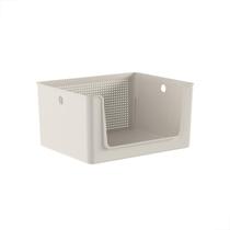 Cesto Flow Organizador Multiuso Com Abertura Frontal Bege Cesto Flow Organizador Multiuso Com Abertura Frontal Bege