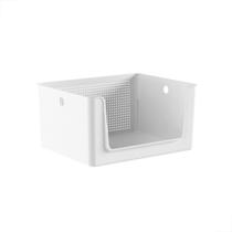 Cesto Flow Organizador Multiuso Com Abertura Frontal Branco Cesto Flow Organizador Multiuso Com Abertura Frontal Branco