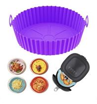 Cesto Forma Silicone Airfryer 20Cm Antiaderente - Roxo