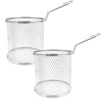 Cesto Fritura Mini Inox Kit 2 Batata Frita 8cm