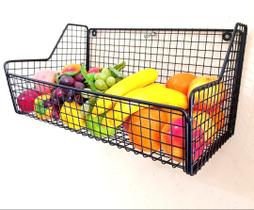 Cesto Fruteira de Parede em Tela 40x20cm Deixe Sua Cozinha Mais Bonita e Funcional Cesto Fruteira de Parede em Tela 40x20cm Deixe Sua Cozinha Mais Bonita e Funcional