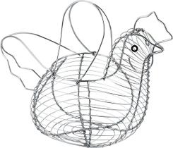 Cesto galinha porta ovos em metal mek