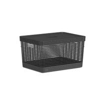 Cesto Grid com Tampa 20L Preto Ou