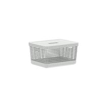 Cesto Grid com Tampa 8L Branco Oceano Ou Cesto Grid com Tampa 8L Branco Oceano Ou