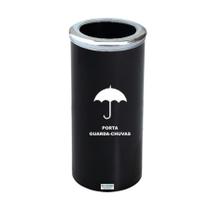 Cesto Guarda-chuvas Plástico Tampa Aro Inox 22 L PT JS - JSN