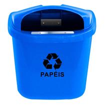 Cesto Individual Coleta Seletiva 40 L Para Poste Ou Parede Azul Cesto Individual Coleta Seletiva 40 L Para Poste Ou Parede Azul