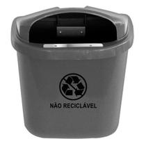 Cesto Individual Coleta Seletiva 40 L Para Poste Ou Parede Cinza Cesto Individual Coleta Seletiva 40 L Para Poste Ou Parede Cinza