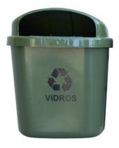 Cesto Individual Coleta Seletiva 40 L Para Poste Ou Parede Verde Cesto Individual Coleta Seletiva 40 L Para Poste Ou Parede Verde