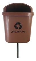 Cesto Individual Lixeira Coleta Seletiva 40 Litros Com Poste Marrom Cesto Individual Lixeira Coleta Seletiva 40 Litros Com Poste Marrom