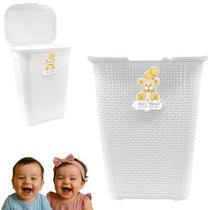 Cesto Infantil Bebê Mamãe Organizador 30L Branco Resistente Cesto Infantil Bebê Mamãe Organizador 30L Branco Resistente